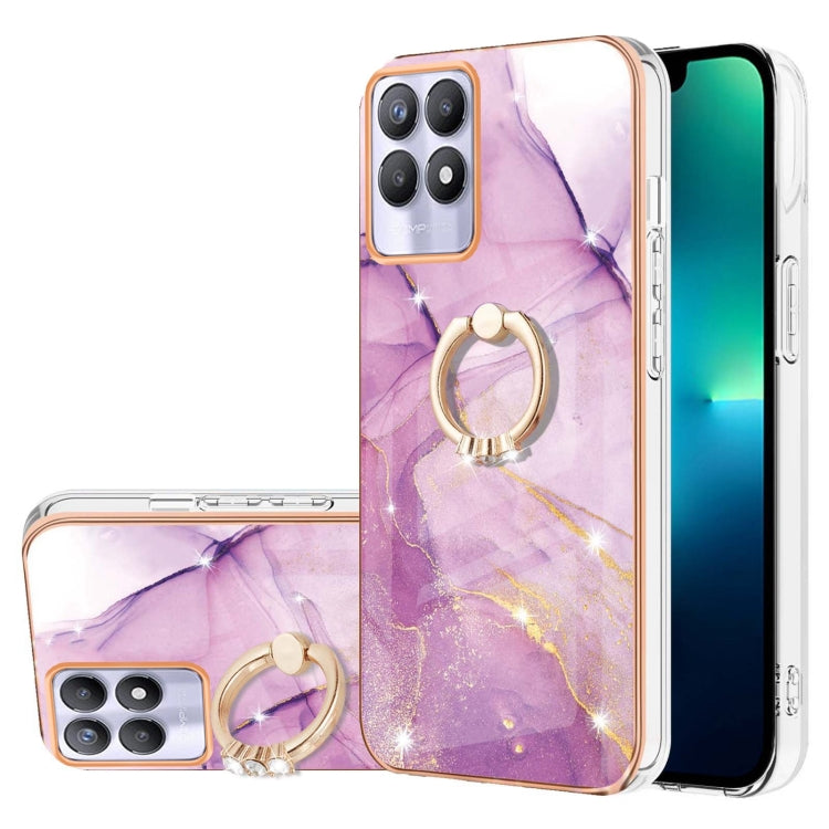 Electroplating Marble Pattern IMD TPU Phone Case with Ring Holder