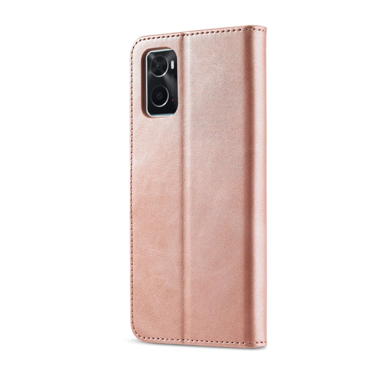 LC.IMEEKE Calf Texture Leather Phone Case, For OPPO Realme 9i / A36 / A76