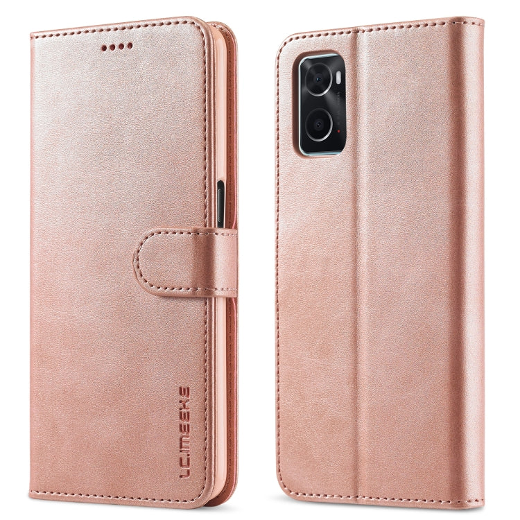 LC.IMEEKE Calf Texture Leather Phone Case, For OPPO Realme 9i / A36 / A76