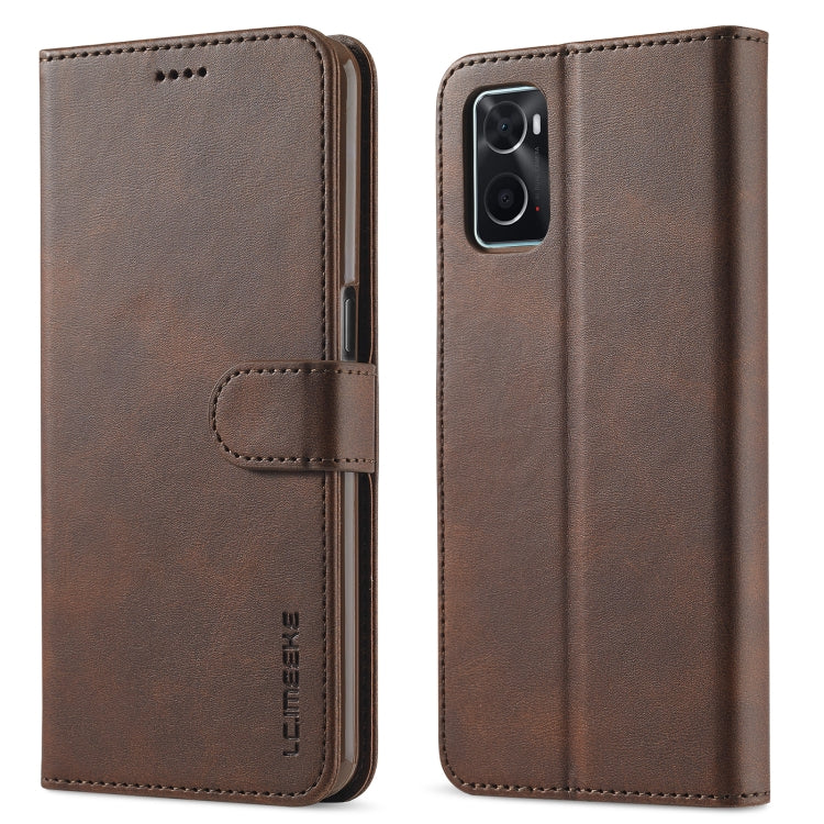 LC.IMEEKE Calf Texture Leather Phone Case, For OPPO Realme 9i / A36 / A76