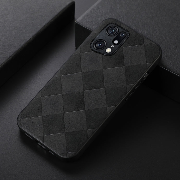 Weave Plaid PU Phone Case, For OPPO Find X5 Pro, For OPPO Find N