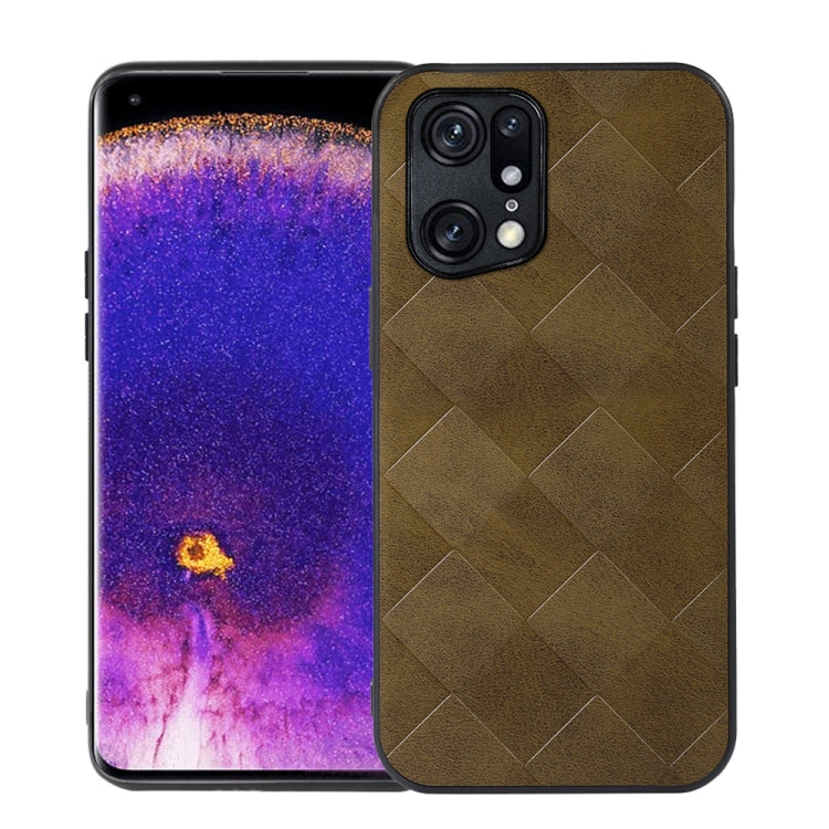 Weave Plaid PU Phone Case, For OPPO Find X5 Pro, For OPPO Find N