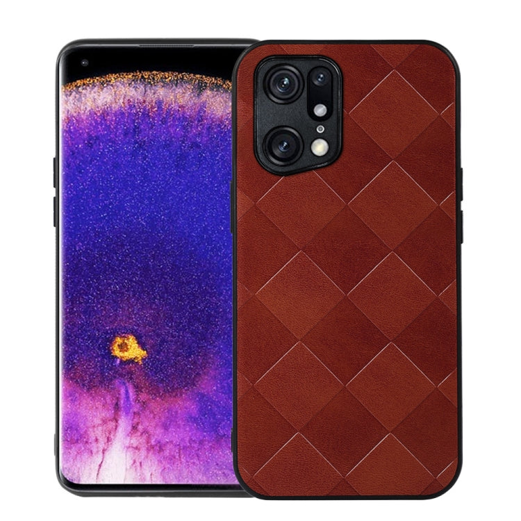 Weave Plaid PU Phone Case, For OPPO Find X5 Pro, For OPPO Find N