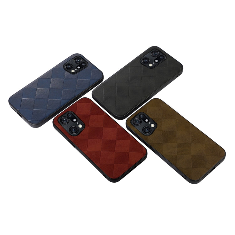 Weave Plaid PU Phone Case, For OPPO Find X5 Pro, For OPPO Find N