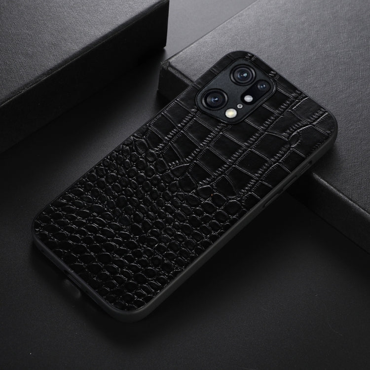 Crocodile Top Layer Cowhide Leather Phone Case, For OPPO Find X5 Pro, For OPPO Find N