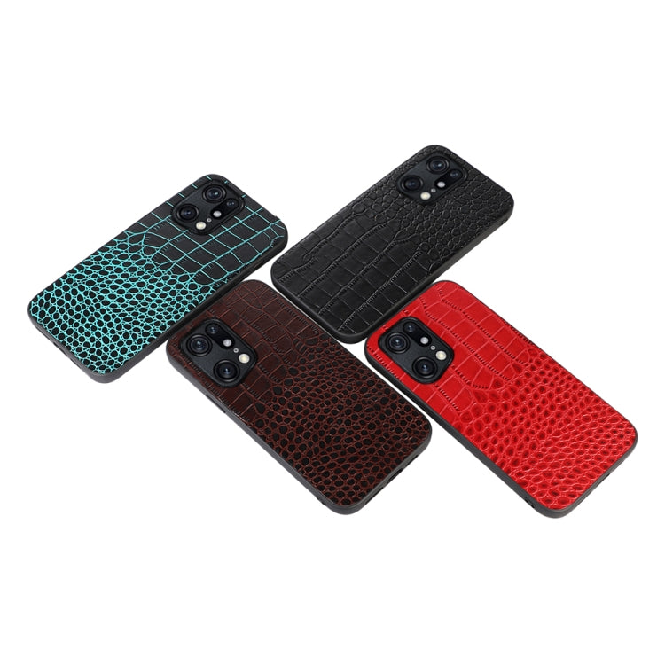 Crocodile Top Layer Cowhide Leather Phone Case, For OPPO Find X5 Pro, For OPPO Find N