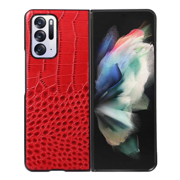 Crocodile Top Layer Cowhide Leather Phone Case, For OPPO Find X5 Pro, For OPPO Find N