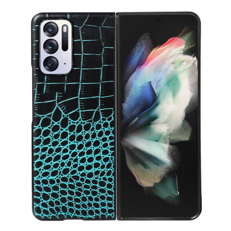 Crocodile Top Layer Cowhide Leather Phone Case, For OPPO Find X5 Pro, For OPPO Find N