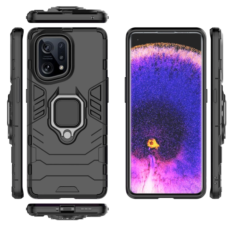 Shockproof PC + TPU Protective Phone Case with Magnetic Ring Holder, For OPPO Find X5, For Realme C35