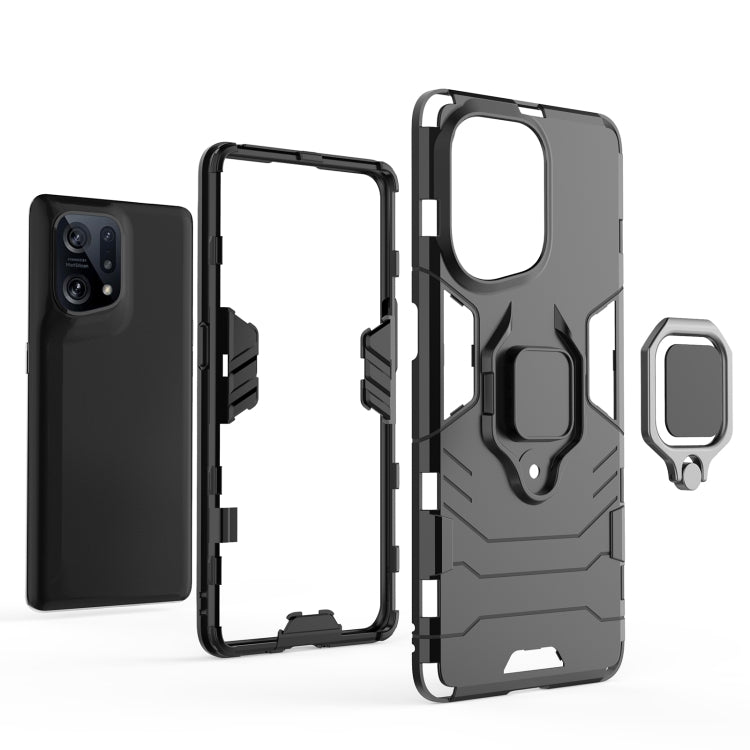 Shockproof PC + TPU Protective Phone Case with Magnetic Ring Holder, For OPPO Find X5, For Realme C35