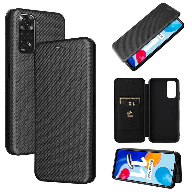 Carbon Fiber Texture Magnetic Leather Phone Case