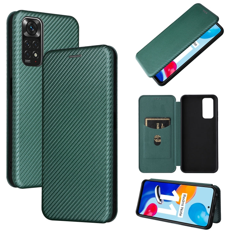 Carbon Fiber Texture Magnetic Leather Phone Case