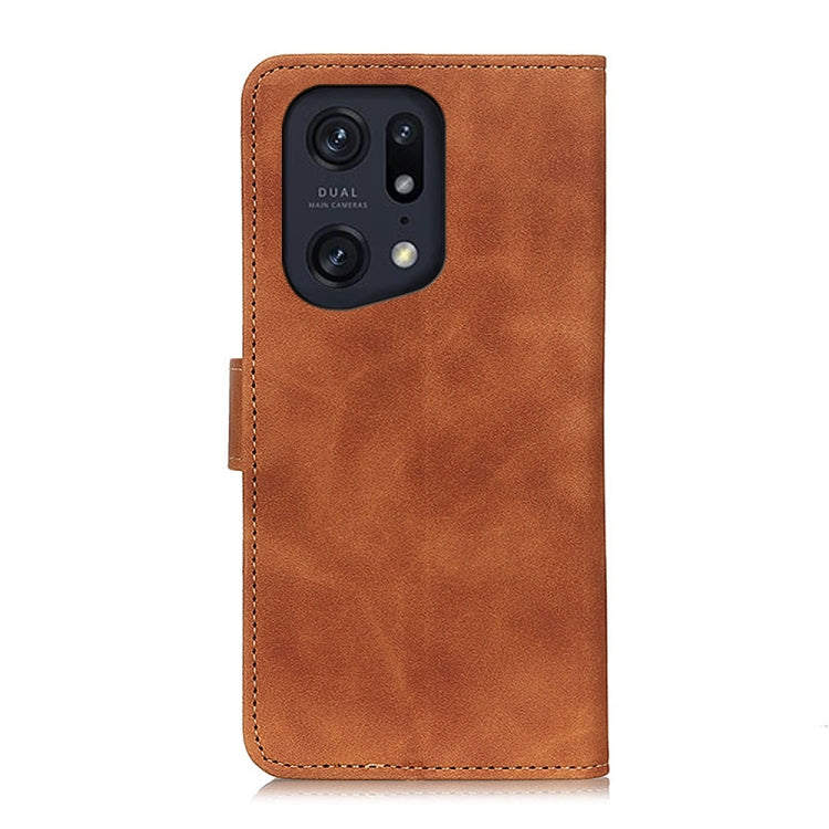 KHAZNEH Retro Texture Leather Phone Case, For OPPO Find X5 Pro