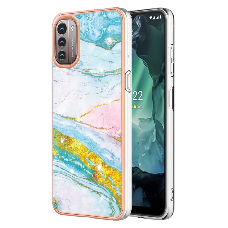 Electroplating Marble Pattern Dual-side IMD TPU Phone Case, For Nokia G20 / G10, For Nokia G21 / G11, For Realme 9 Pro+, For Realme 9 Pro, For Realme 9i