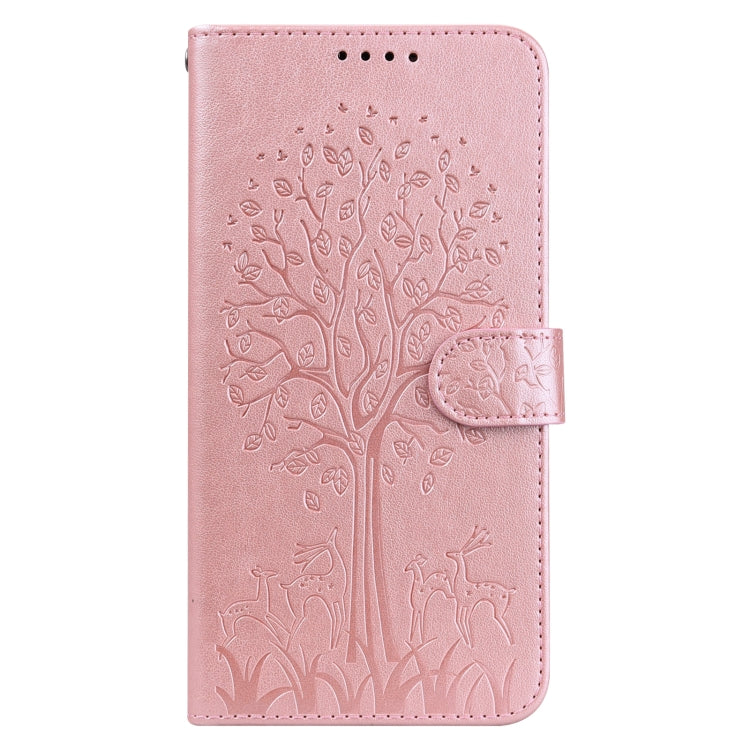 Tree & Deer Pattern Pressed Printing Horizontal Flip Leather Phone Case, For OPPO A32 / A33 / A52 / A52s, For OPPO A16, For Realme 8i