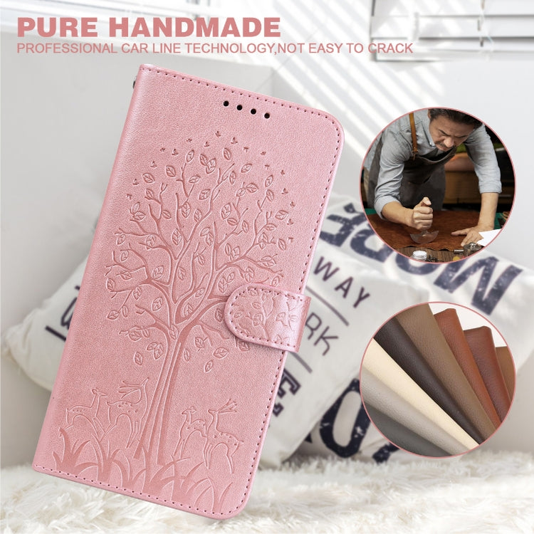 Tree & Deer Pattern Pressed Printing Horizontal Flip Leather Phone Case, For OPPO A32 / A33 / A52 / A52s, For OPPO A16, For Realme 8i