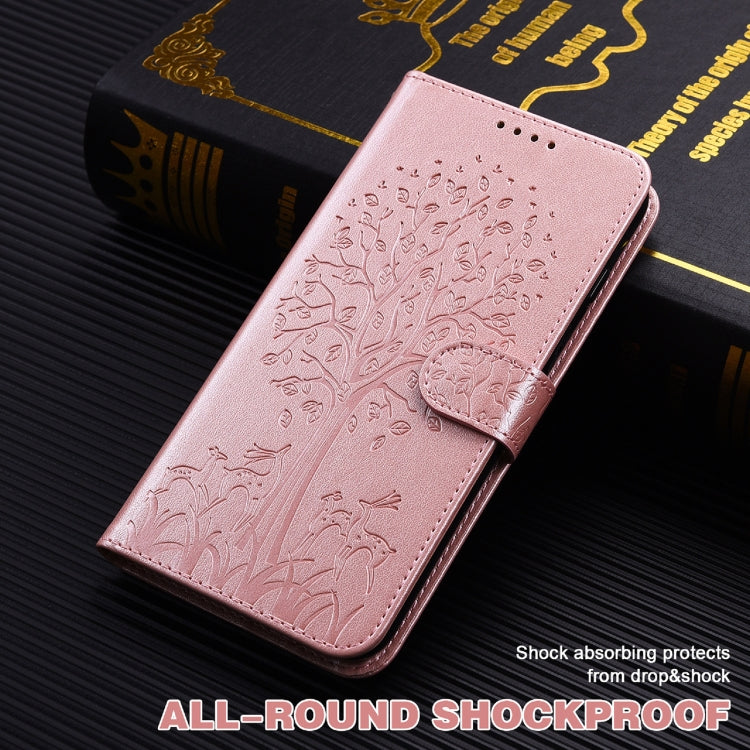 Tree & Deer Pattern Pressed Printing Horizontal Flip Leather Phone Case, For OPPO A32 / A33 / A52 / A52s, For OPPO A16, For Realme 8i