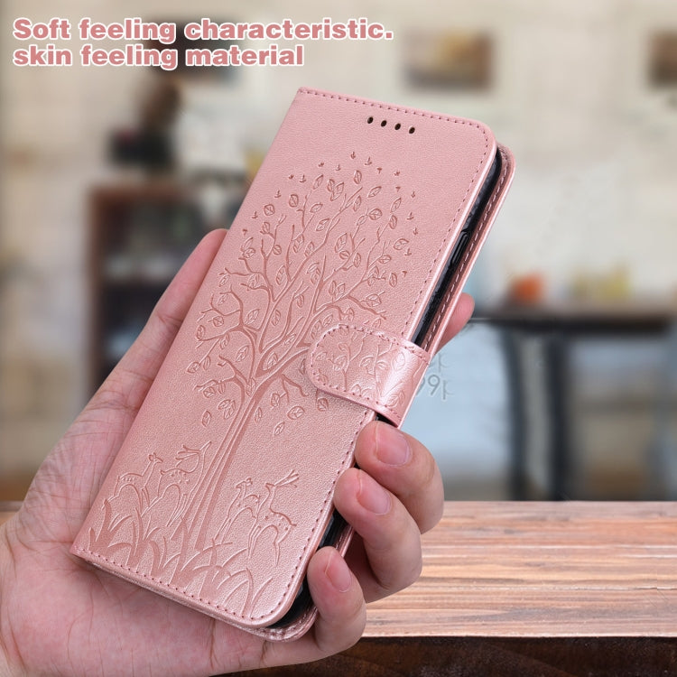 Tree & Deer Pattern Pressed Printing Horizontal Flip Leather Phone Case, For OPPO A32 / A33 / A52 / A52s, For OPPO A16, For Realme 8i