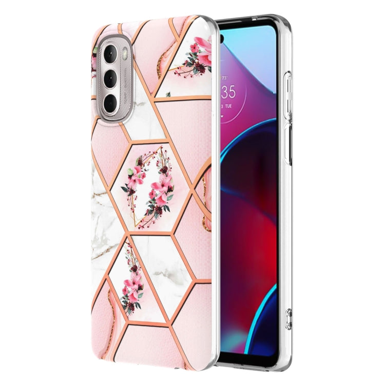 Splicing Marble Flower Pattern TPU Phone Case