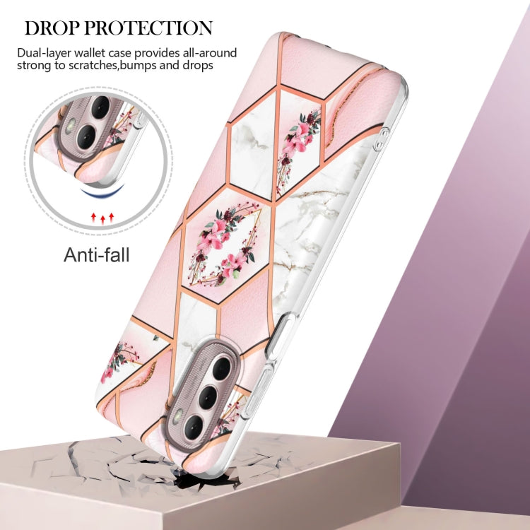 Splicing Marble Flower Pattern TPU Phone Case