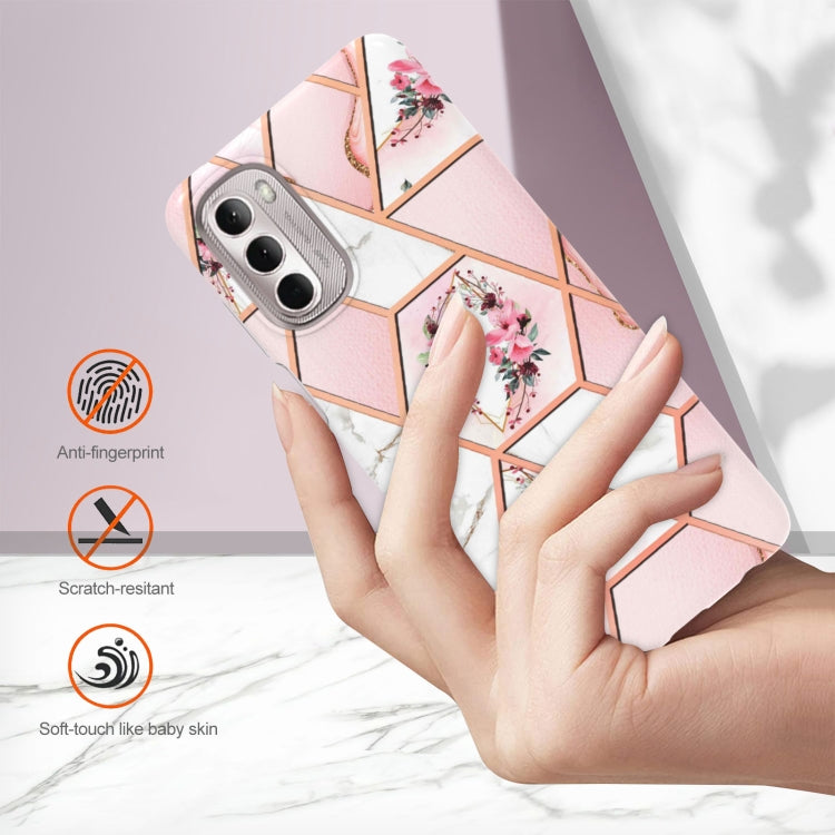 Splicing Marble Flower Pattern TPU Phone Case