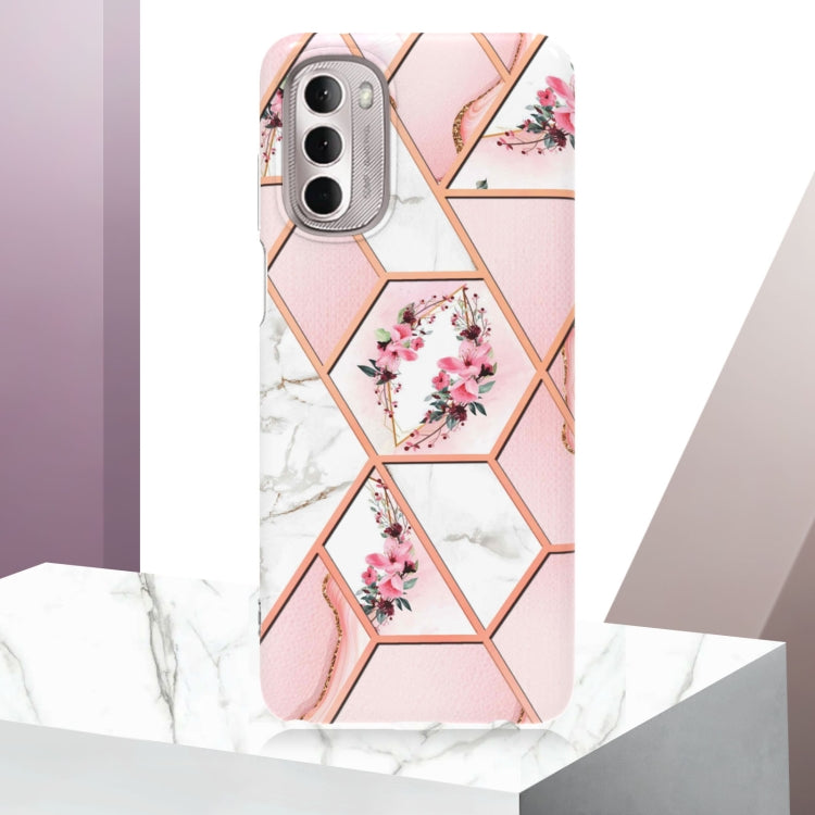 Splicing Marble Flower Pattern TPU Phone Case