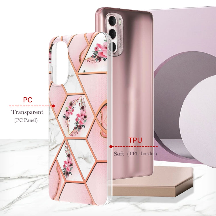 Splicing Marble Flower Pattern TPU Phone Case
