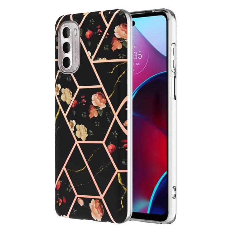 Splicing Marble Flower Pattern TPU Phone Case, For Motorola Moto G Stylus (2022), For Motorola Moto G31 / G41, For Motorola Moto G51 5G, For Motorola Moto G71 5G, For Motorola Moto G200 5G, For OnePlus Nord N20 5G, For OPPO Realme C21Y