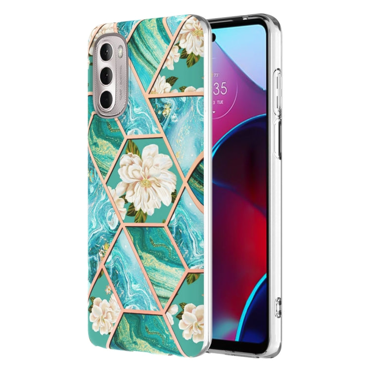 Splicing Marble Flower Pattern TPU Phone Case, For Motorola Moto G Stylus (2022), For Motorola Moto G31 / G41, For Motorola Moto G51 5G, For Motorola Moto G71 5G, For Motorola Moto G200 5G, For OnePlus Nord N20 5G, For OPPO Realme C21Y