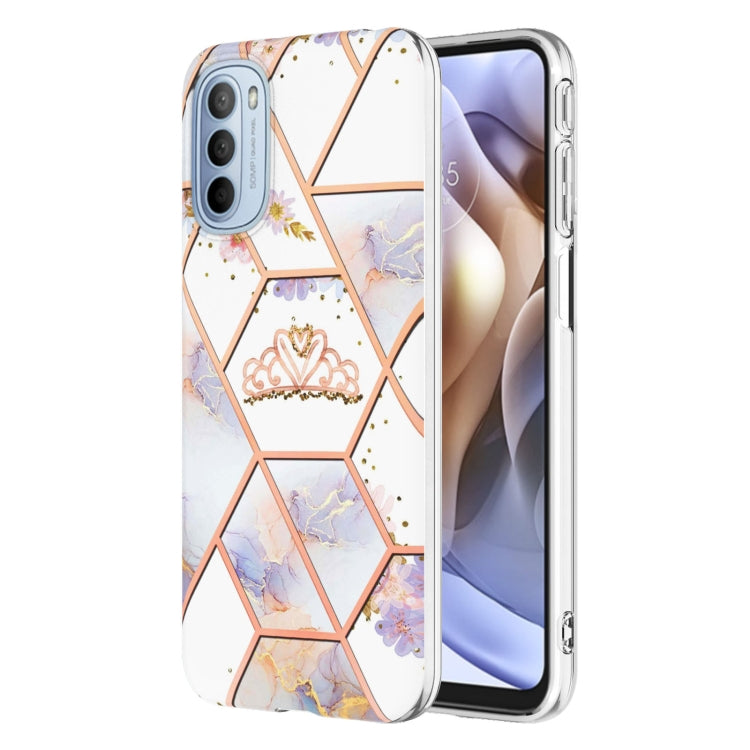 Splicing Marble Flower Pattern TPU Phone Case, For Motorola Moto G Stylus (2022), For Motorola Moto G31 / G41, For Motorola Moto G51 5G, For Motorola Moto G71 5G, For Motorola Moto G200 5G, For OnePlus Nord N20 5G, For OPPO Realme C21Y