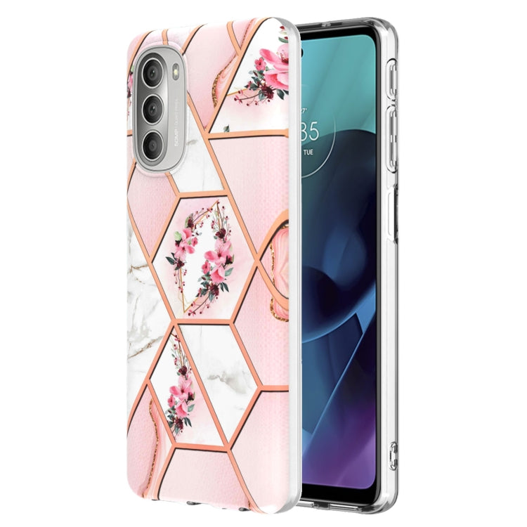 Splicing Marble Flower Pattern TPU Phone Case