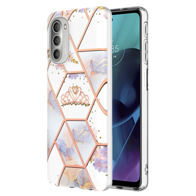 Splicing Marble Flower Pattern TPU Phone Case, For Motorola Moto G Stylus (2022), For Motorola Moto G31 / G41, For Motorola Moto G51 5G, For Motorola Moto G71 5G, For Motorola Moto G200 5G, For OnePlus Nord N20 5G, For OPPO Realme C21Y