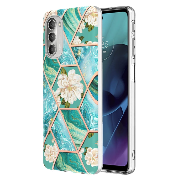 Splicing Marble Flower Pattern TPU Phone Case, For Motorola Moto G Stylus (2022), For Motorola Moto G31 / G41, For Motorola Moto G51 5G, For Motorola Moto G71 5G, For Motorola Moto G200 5G, For OnePlus Nord N20 5G, For OPPO Realme C21Y