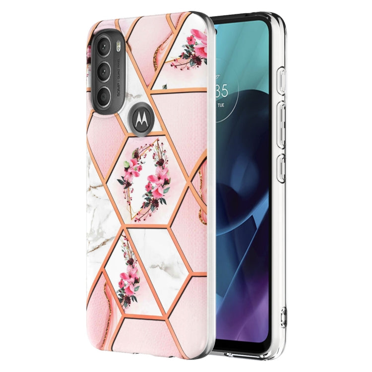 Splicing Marble Flower Pattern TPU Phone Case, For Motorola Moto G Stylus (2022), For Motorola Moto G31 / G41, For Motorola Moto G51 5G, For Motorola Moto G71 5G, For Motorola Moto G200 5G, For OnePlus Nord N20 5G, For OPPO Realme C21Y