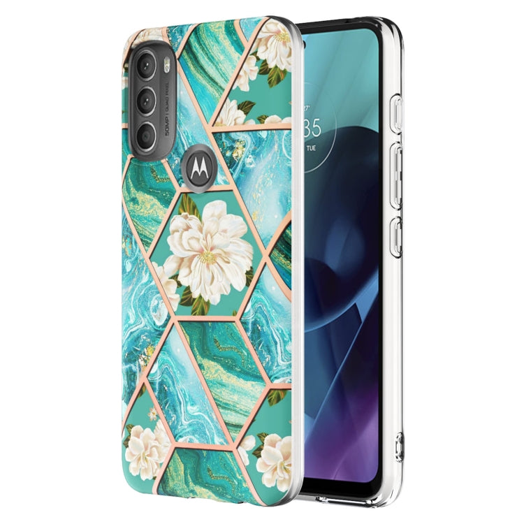 Splicing Marble Flower Pattern TPU Phone Case, For Motorola Moto G Stylus (2022), For Motorola Moto G31 / G41, For Motorola Moto G51 5G, For Motorola Moto G71 5G, For Motorola Moto G200 5G, For OnePlus Nord N20 5G, For OPPO Realme C21Y