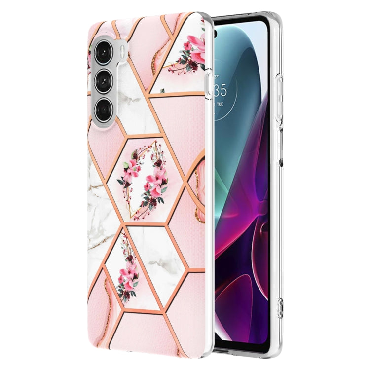 Splicing Marble Flower Pattern TPU Phone Case