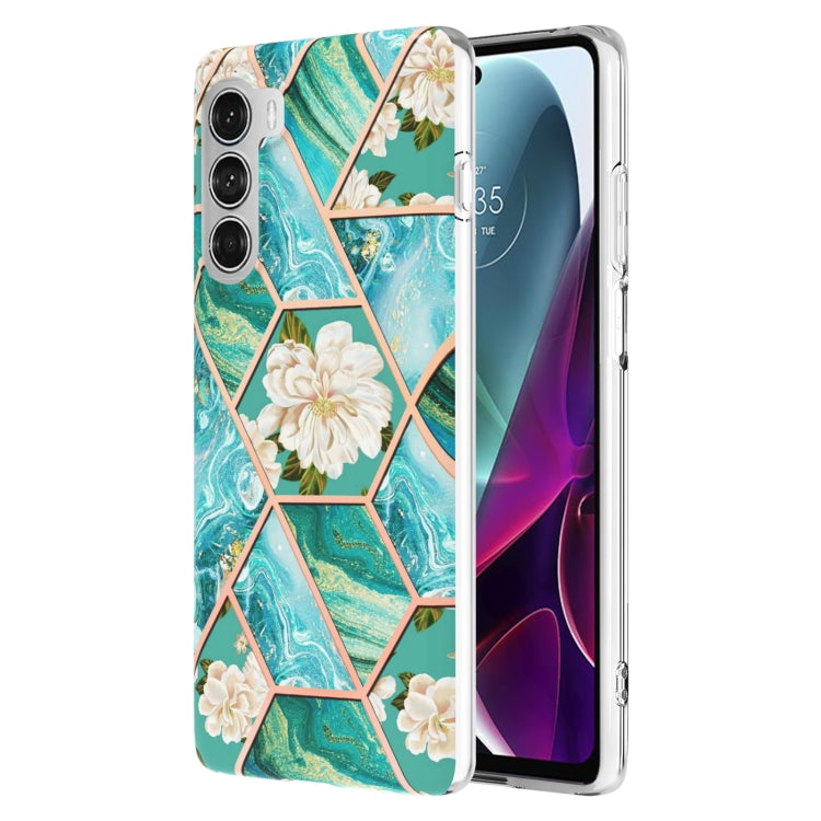 Splicing Marble Flower Pattern TPU Phone Case, For Motorola Moto G Stylus (2022), For Motorola Moto G31 / G41, For Motorola Moto G51 5G, For Motorola Moto G71 5G, For Motorola Moto G200 5G, For OnePlus Nord N20 5G, For OPPO Realme C21Y