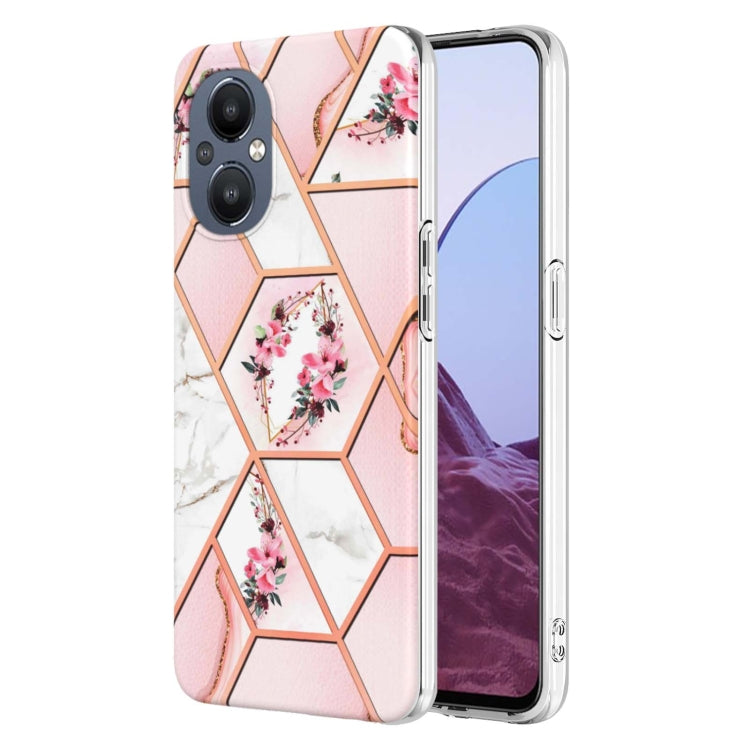Splicing Marble Flower Pattern TPU Phone Case
