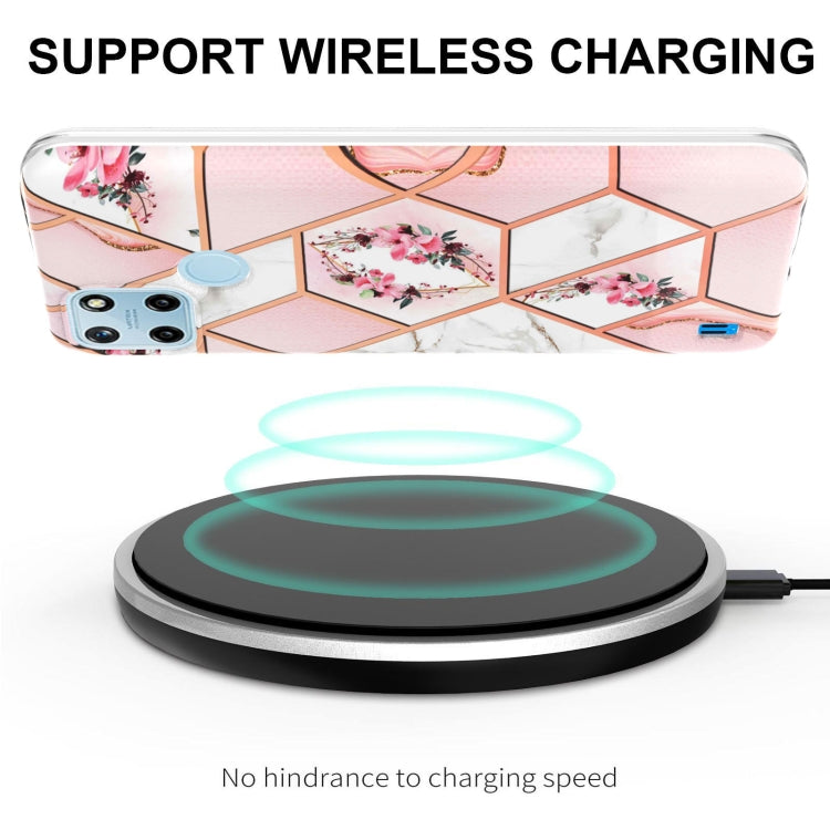 Splicing Marble Flower Pattern TPU Phone Case