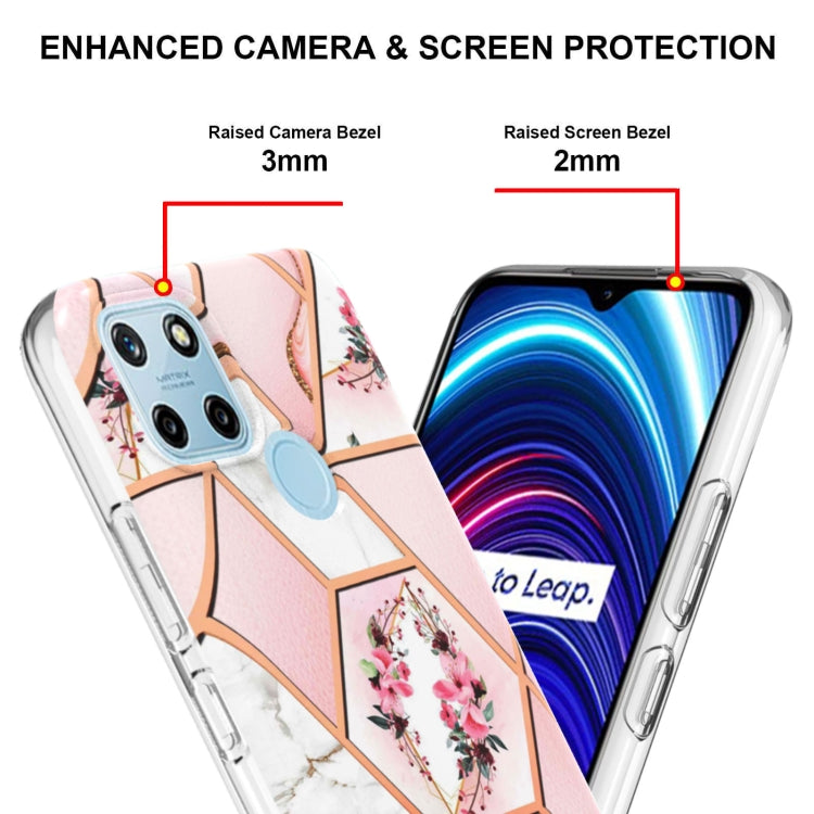 Splicing Marble Flower Pattern TPU Phone Case