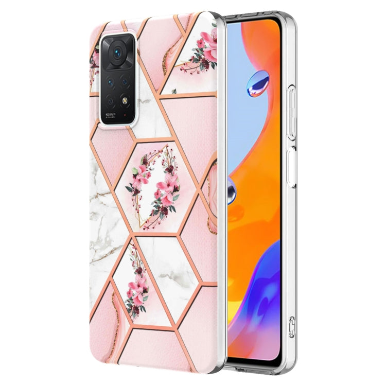 Splicing Marble Flower Pattern TPU Phone Case