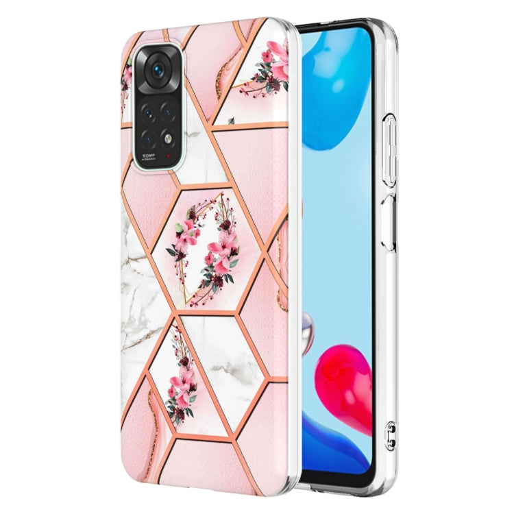 Splicing Marble Flower Pattern TPU Phone Case