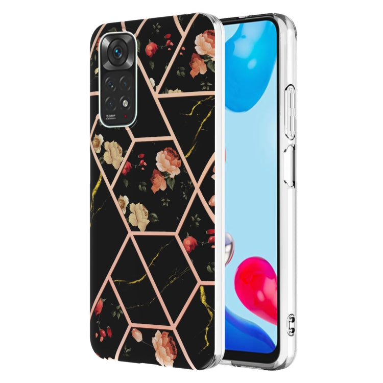 Splicing Marble Flower Pattern TPU Phone Case