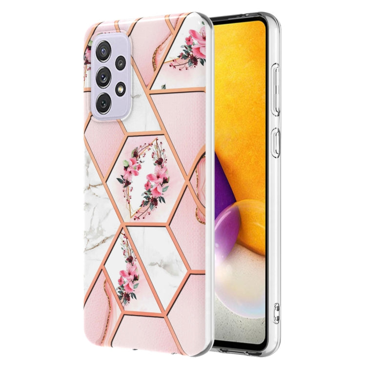 Splicing Marble Flower Pattern TPU Phone Case