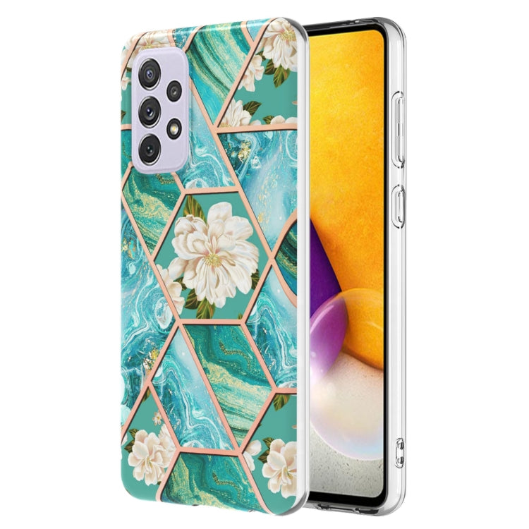 Splicing Marble Flower Pattern TPU Phone Case