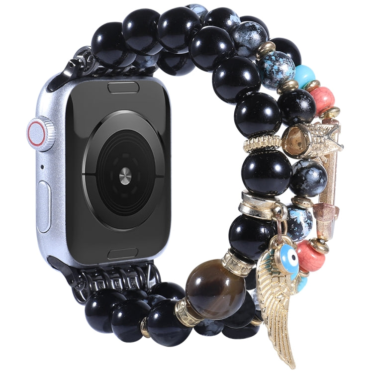 Beaded Crown Anchor Watchband For Apple Watch Series, 7 41mm / 6&amp;SE&amp;5&amp;4 40mm / 3&amp;2&amp;1 38mm, 7 45mm / 6&amp;SE&amp;5&amp;4 44mm / 3&amp;2&amp;1 42mm