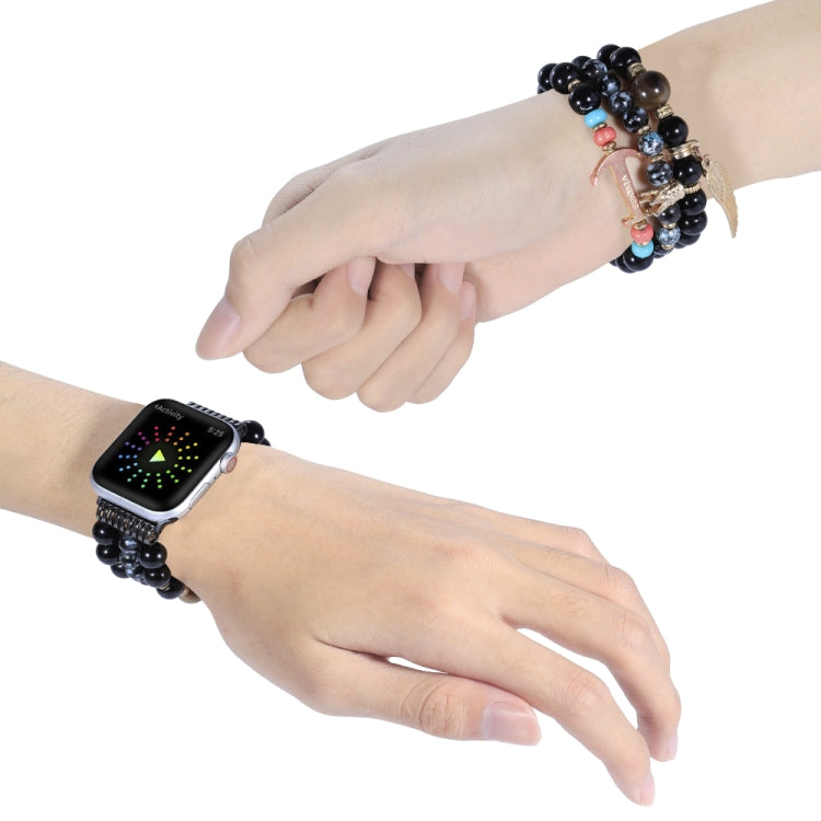 Beaded Crown Anchor Watchband For Apple Watch Series, 7 41mm / 6&amp;SE&amp;5&amp;4 40mm / 3&amp;2&amp;1 38mm, 7 45mm / 6&amp;SE&amp;5&amp;4 44mm / 3&amp;2&amp;1 42mm