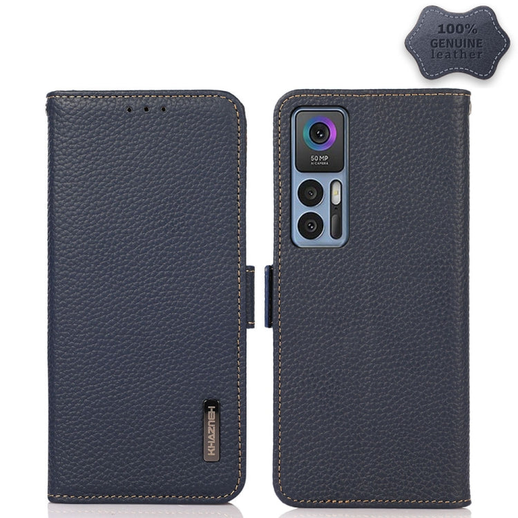 KHAZNEH Side-Magnetic Litchi Genuine Leather RFID Phone Case, For Xiaomi Poco X4 Pro 5G, For OPPO Find X5 Pro, For TCL 30 5G / 30 Plus 5G, For Wiko Y52, For OPPO Find