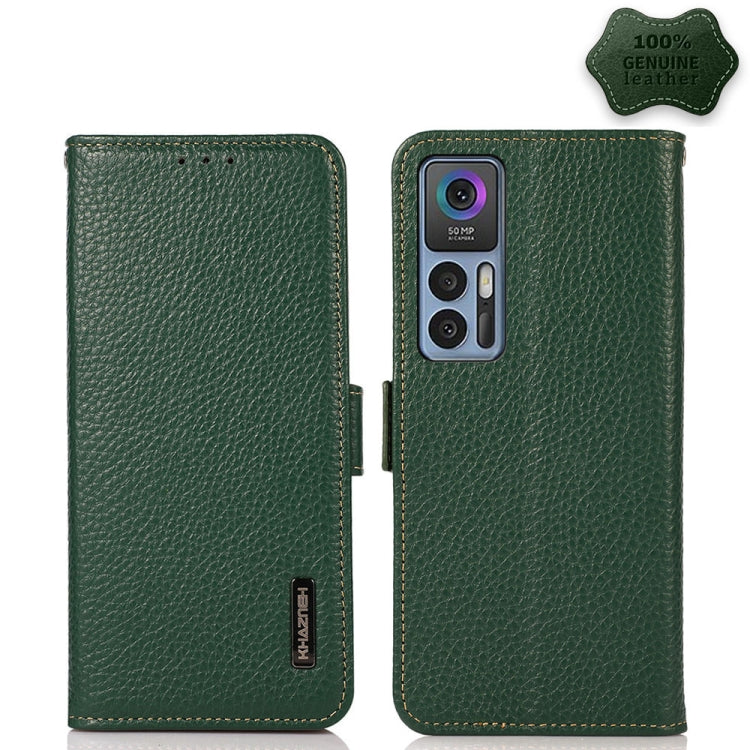 KHAZNEH Side-Magnetic Litchi Genuine Leather RFID Phone Case, For Xiaomi Poco X4 Pro 5G, For OPPO Find X5 Pro, For TCL 30 5G / 30 Plus 5G, For Wiko Y52, For OPPO Find