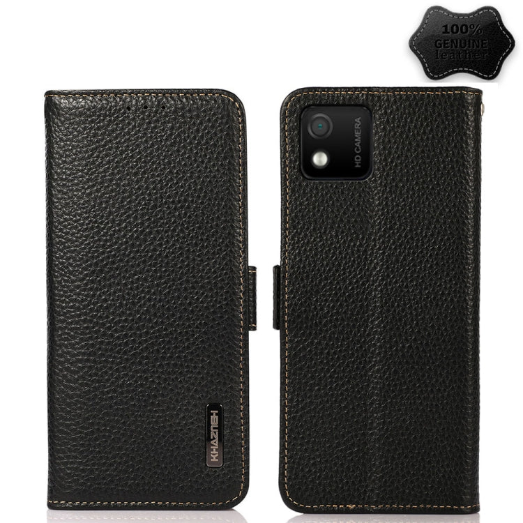 KHAZNEH Side-Magnetic Litchi Genuine Leather RFID Phone Case, For Xiaomi Poco X4 Pro 5G, For OPPO Find X5 Pro, For TCL 30 5G / 30 Plus 5G, For Wiko Y52, For OPPO Find